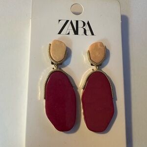 Zara Bold Pink and Cream Earrings